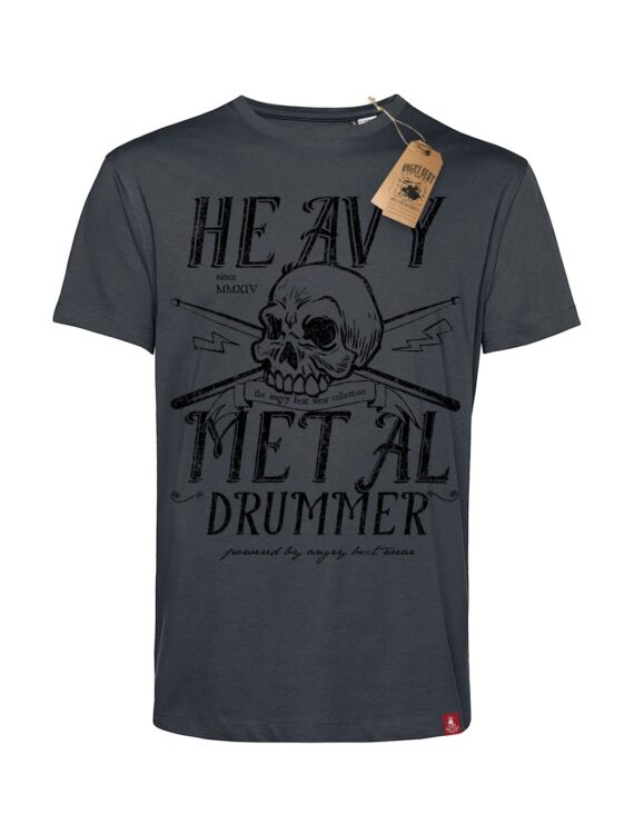 Najlepsza koszulka męska Heavy Metal Drummer z wyjątkowymi nadrukami. Wybierz naszą trwałą koszulkę z bawełny organicznej już dziś!